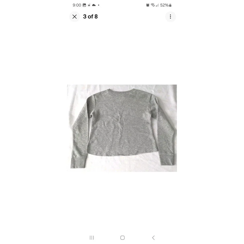 Justice Active Girls Size 10 Gray Long Sleeve Sweatshirt‎ Cropped Fleece Lined